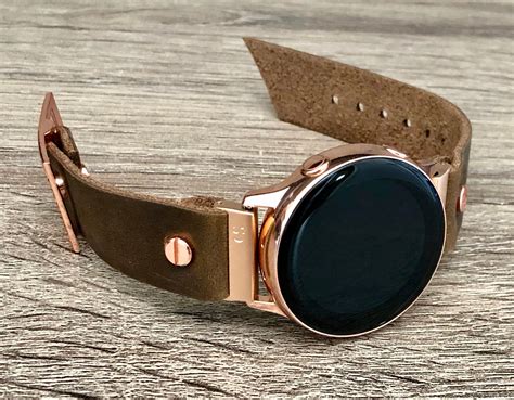 Brown Leather Rose Gold Samsung Galaxy Active Band Pink Gold Galaxy