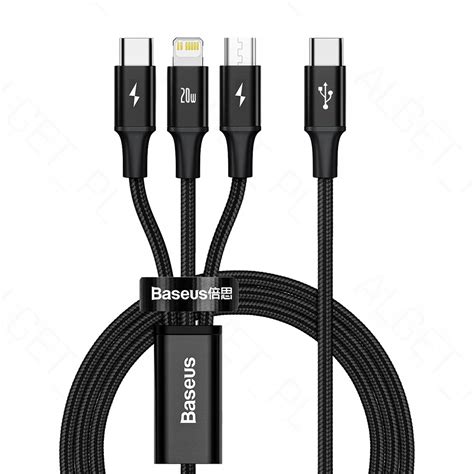 Baseus Kabel Wtyk Usb C W Zestaw Ko C Wki Lightning Micro Usb C W