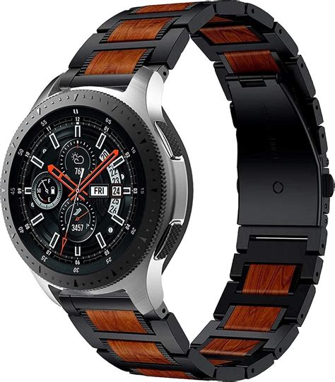 Samsung Galaxy Watch 46mm Holz Stahlarmband Schwarz