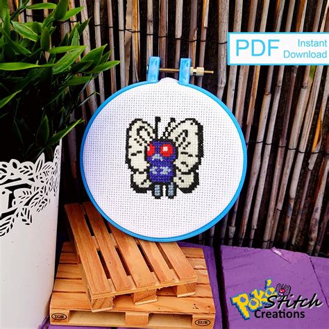 Pok Mon Butterfree Bit Pixel Cross Stitch Pattern Pdf Etsy M Xico