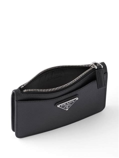 Prada Saffiano Leather Card Holder Black Farfetch