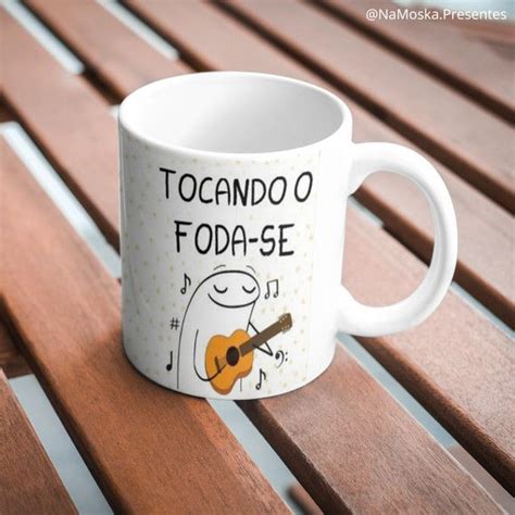 Caneca Porcelana Flork Meme Tocando O Foda Se Artofit