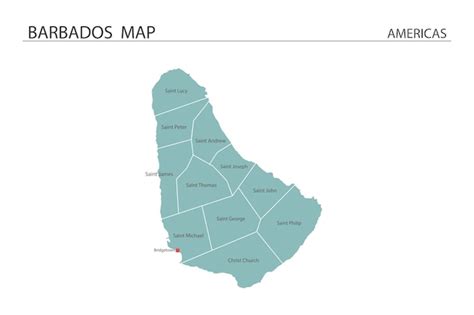 Ilustraci N Vectorial Del Mapa De Barbados El Mapa Tiene Todas Las