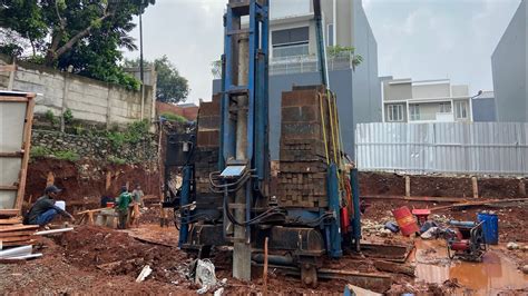 Proses Pekerjaan Tiang Pancang Rumah Lantai Basement Youtube