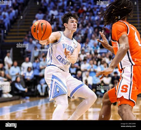 January 13, 2024: North Carolina senior Cormac Ryan (3) passes the ball ...