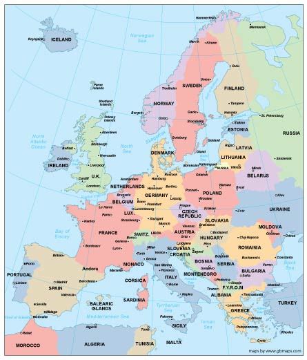 Editable European Map