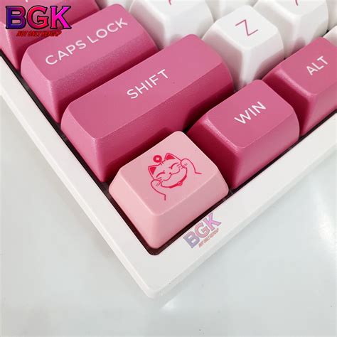 Keycap Lẻ Chủ Đề Nhật Bản OEM profile in dye sub Màu Hồng Nut Phím Cơ