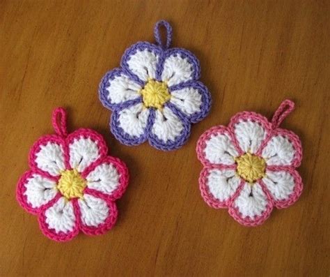 Pdf Crochet Pattern Flower Scrubby Etsy Crochet Coaster Pattern