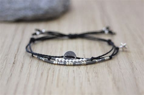 Bracelet BLACKOUT 3en1 Perles Argent Et Miyuki Emmafashionstyle