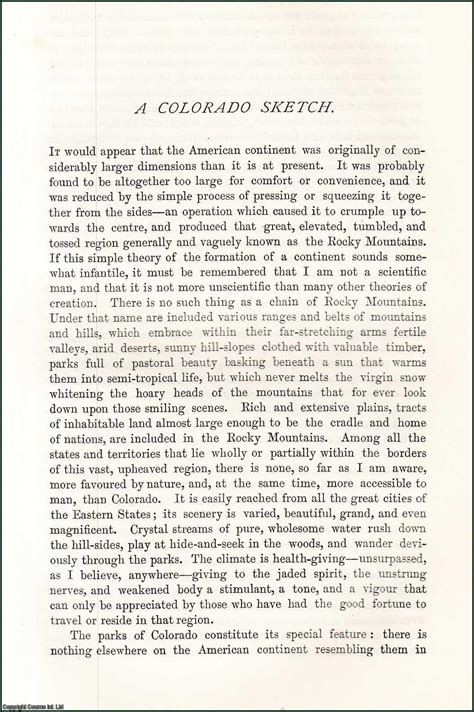 A Colorado Sketch A Brief Account With Details Of A Deer Hunting