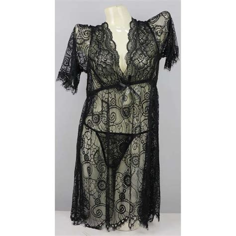 Jual Scelta Lingerie Dan Gstring Sexy Baju Tidur Renda Transparan G String Ld Sc 5003 Hitam