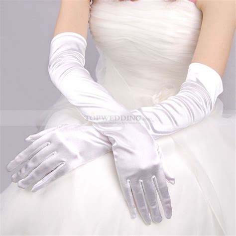 Opera Length White Satin Wedding Gloves Wedding Gloves Bridal Gloves Satin Wedding