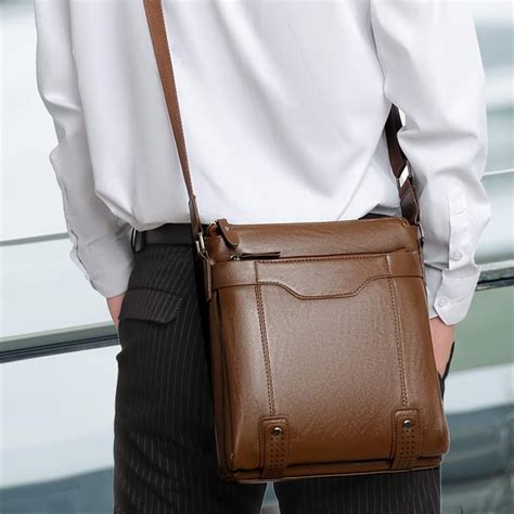 Rhodey Tas Selempang Pria Messenger Bag Pu Leather Dengan Dompet