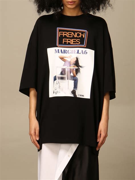 Mm6 Maison Margiela Over T Shirt In Cotton With Big Print Black