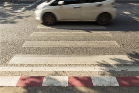 Car Across Crosswalk In Bangkok Stock Image Image Of Pattern Gray