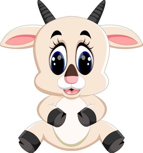 Premium Vector Cute Goat Cartoon