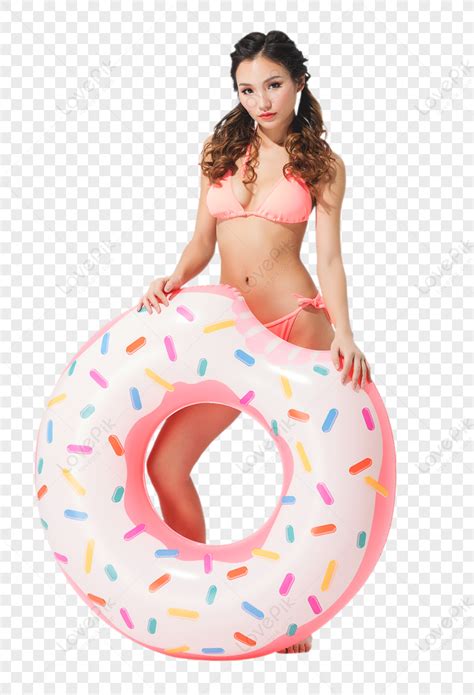 Linda Chica En Bikini Rosa Con Rosquillas Png Im Genes Gratis Lovepik