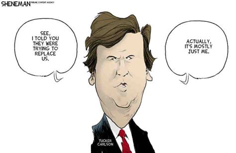 Political Cartoon On Tucker Carlson Unmasked By Drew Sheneman Newark