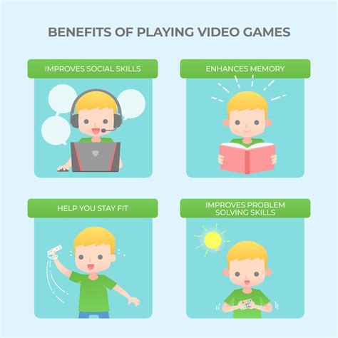 Beneficios De Jugar Plantilla De Infografía De Videojuegos Vector Gratis