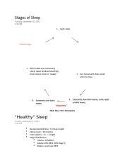 Sleep Disorders Docx 1 Light Sleep Dream Stage 1 REM Rapid Eye