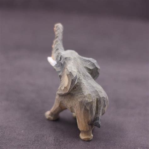 Elephant Sculpted Hand-Painted Animal Wood Figure – ffmetro