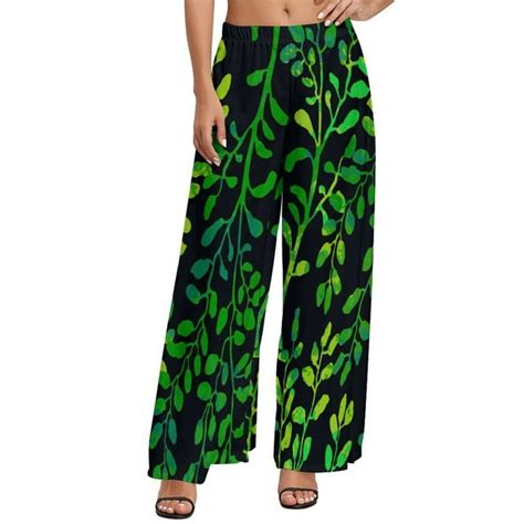 2024 Leaf Print Pants Abstract Art Aesthetic Straight Wide Leg Pants