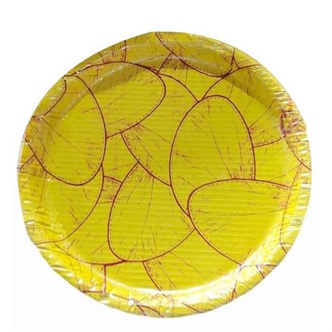 13 Inch Yellow Printed Disposable Paper Plate At Rs 1 70 Piece In