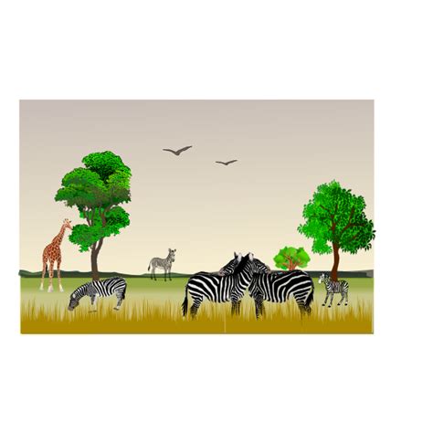 African wildlife scenery vector image | Free SVG