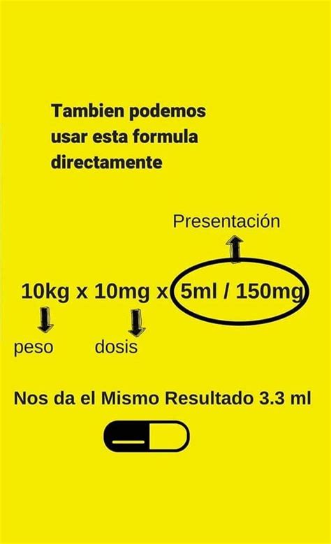 CALCULO DE DOSIS PEDIÁTRICA PASO A PASO Fórmula para calcular