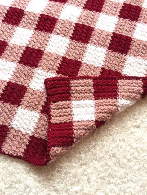 Gingham Blanket Crochet Pattern Easy Pattern For The Etsy