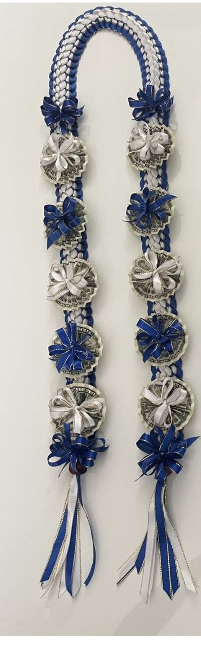 Double Braided Maile Lei With Money Flowers