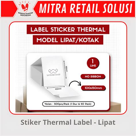 Jual Kertas Thermal Label Winstar X Mm Isi Pcs Lipat Roll