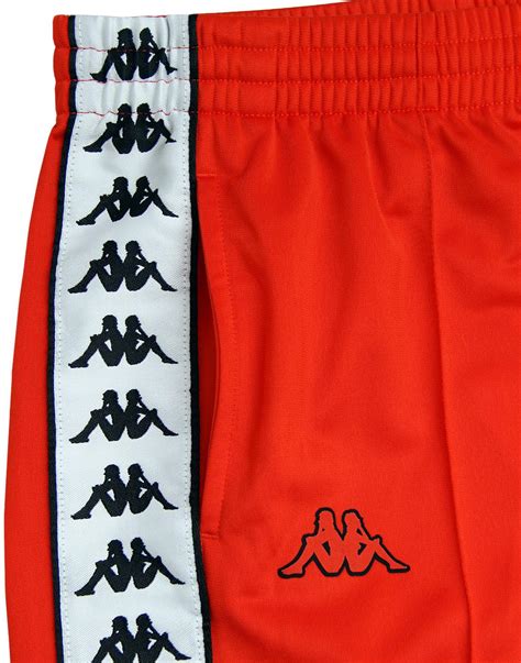 Kappa Banda Astoria Slim Fit Logo Tape Track Pants In Red