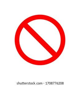 Red Prohibited Symbol Isolated On White Stock Vector (Royalty Free ...