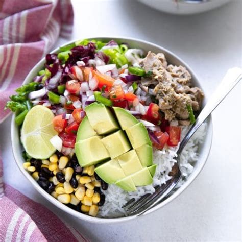 Chili Verde Pork Burrito Bowls Slow Cooker The Forked Spoon