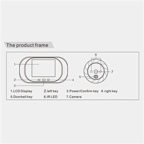 DD1 2 8 Inch Digital Doorbell Door Peephole Camera Viewer Doorbell