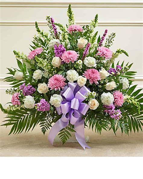 Lavender White Floor Basket Veldkamps Sympathy Flowers