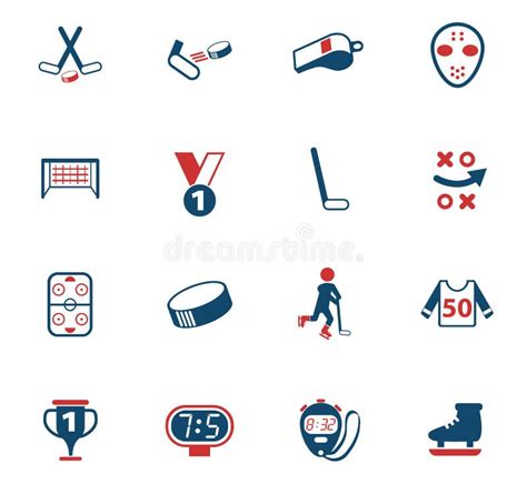 Hockey Icon Set Stock Vector Illustration Of Clubs 121795929