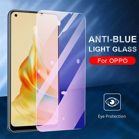 Anti Blue Ray Light Tempered Glass For Oppo A17 A17k A77s A78 A96 F11 F9 F7 F5 Pro A15 A15s A16