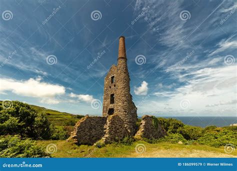 A Historic Ruin of a Tin Mine in Cornwall. Stock Image - Image of building, cornwall: 186099579