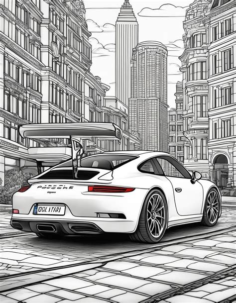 Porsche 911 Carrera Coloring Book Page