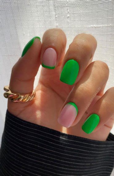 50 Pretty Summer Nails In 2022 For Every Taste Green Reverse French