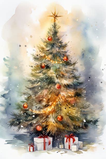 vintage christmas tree art  stock photo public domain pictures