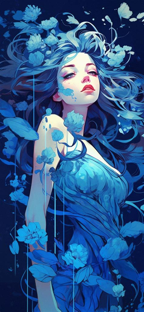 Mysterious Girl Blue Art Wallpapers - Aesthetic Blue Wallpapers HD