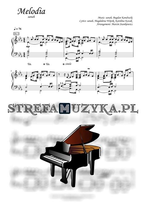 Melodia Sanah Nuty Na Pianino I Fortepian StrefaMuzyka Pl