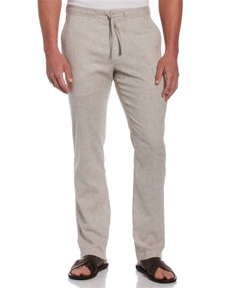 Mens Drawstring Linen Pants Cubavera