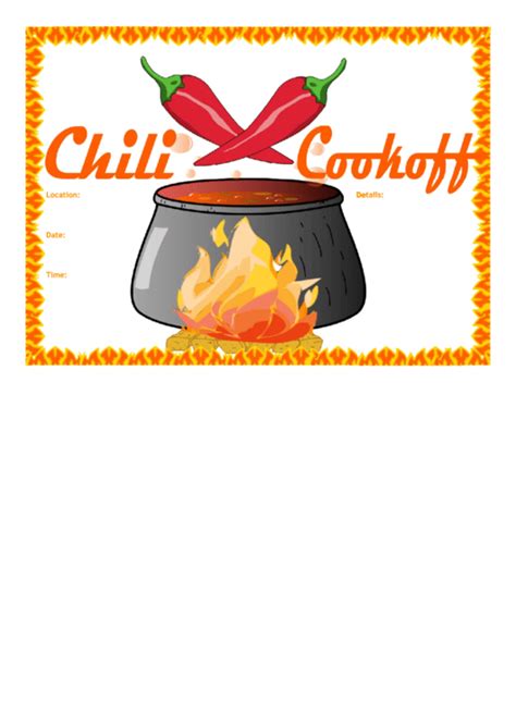 Chili Cook Off Flyer Template printable pdf download