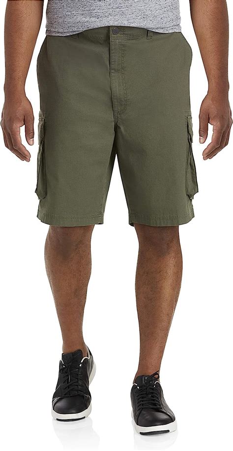 True Nation By Dxl Mens Big And Tall Stretch Ripstop Cargo Shorts Dark