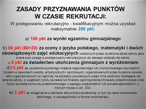 Zasady Rekrutacji Do Szko Y Ponadgimnazjlnej Zasady Rekrutacji Do