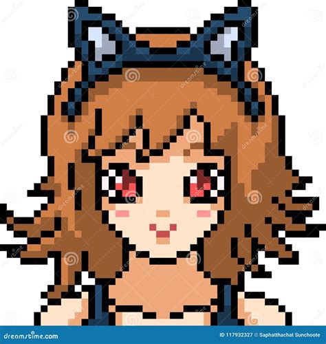 Anime Face Pixel Art Grid